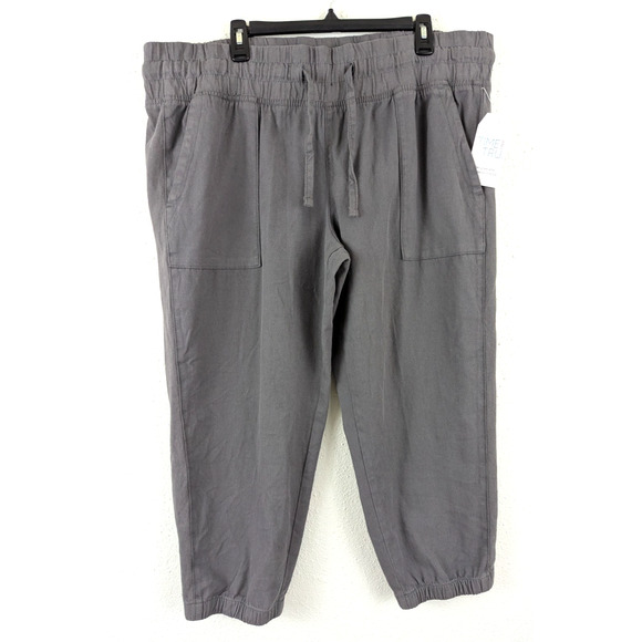 New Time And True sz XXL 20 Cargo Jogger Pants gray elastic waist pull on 1155 - Picture 1 of 7